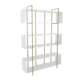 Hanah Home Estantería Bruti Blanco y Dorado